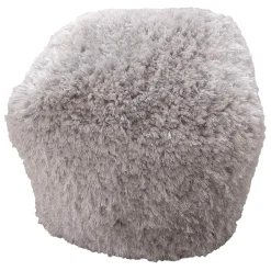 Faye Shag Pouf, Grey Online Discount
