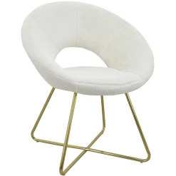 Felicity Faux Fur Accent Chair Cream Gift Selection