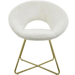 Felicity Faux Fur Accent Chair Cream Gift Selection