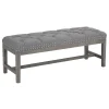 Ferdinand Tufted Tan Linen Wood Bench With Double Nailhead Opening Sales