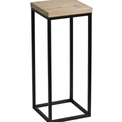 Fiona Wood Top Plant Stand With Metal Base, Small Outlet