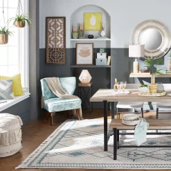 Found & Fable Loggy Wood & Metal Dining Table, 71 Good Quality