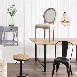 Found & Fable Loggy Wood & Metal Dining Table, 71 Good Quality