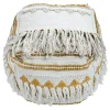 Francis Handwoven Fringe Pouf, 18 Low Price