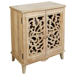 Grace Mitchell Natural Carved 2-Door Cabinet Promotion
