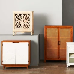 Grace Mitchell Natural Carved 2-Door Cabinet Promotion