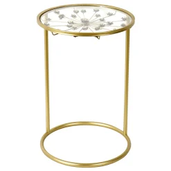 Grace Mitchell Round Gold Accent Table With Glass Top Fashion