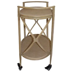 Grace Mitchell 2-Tier Rattan Shelf Bar Cart With Metal Frame Outlet