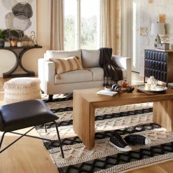 Greenwich Curved Console Table, Brown Clearance