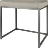 Grey Rectangle Vanity Stool Premium