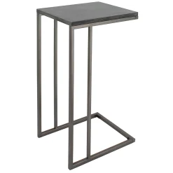 Grey Wooden Top C-Table With Gunmetal Base Clearance