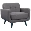 Hadley Tufted Back Accent Chair, Charcoal Grey Flash Sale