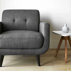 Hadley Tufted Back Accent Chair, Charcoal Grey Flash Sale