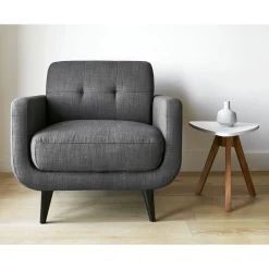 Hadley Tufted Back Accent Chair, Charcoal Grey Flash Sale