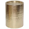 Hammered Gold Metal Drum Accent Table, Small Bargain Sale