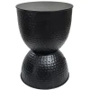 Hammered Metal Accent Table, Black Low Price