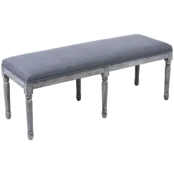 Heritage Dark Grey Linen Bench Low Price