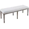 Heritage Light Grey Linen Bench Cheaper