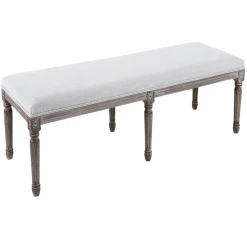 Heritage Light Grey Linen Bench Cheaper