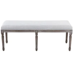 Heritage Light Grey Linen Bench Cheaper