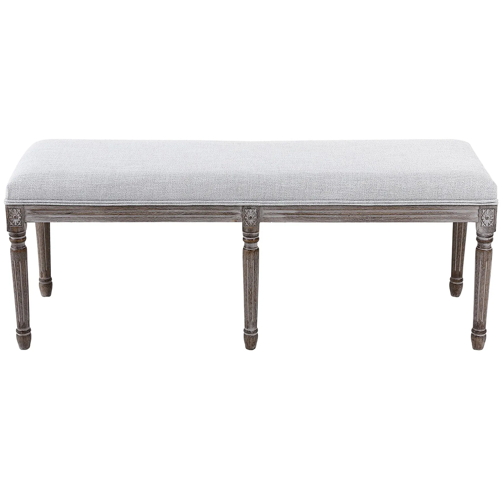 Heritage Light Grey Linen Bench Cheaper