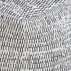 Honeybloom Black & Cream Pouf Discount Online