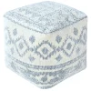 Honeybloom Blue & Cream Pouf Low Price