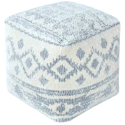 Honeybloom Blue & Cream Pouf Low Price