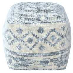 Honeybloom Blue & Cream Pouf Low Price