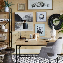 Honeybloom Burnaby 2-Drawer Wood & Metal Desk Good Quality