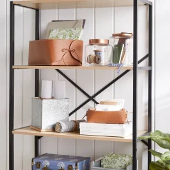 Honeybloom Burnaby 4-Tier Wood & Metal Shelf Opening Sales