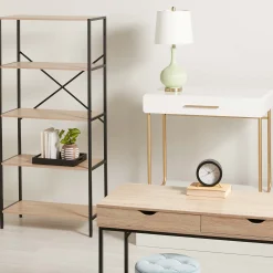 Honeybloom Burnaby 4-Tier Wood & Metal Shelf Opening Sales