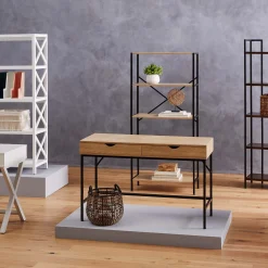 Honeybloom Burnaby 4-Tier Wood & Metal Shelf Opening Sales