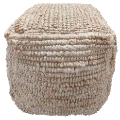 Honeybloom Caleb Jute Square Pouf Opening Sales