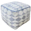 Honeybloom Diana Blue & White Diamond Patterned Pouf Promotion