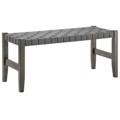 Honeybloom Faux Leather Dark Grey Strap Bench Clearance