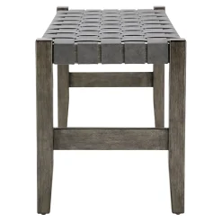 Honeybloom Faux Leather Dark Grey Strap Bench Clearance