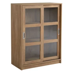 Honeybloom Fullerton 3-Shelf Sliding Door Cabinet Outlet