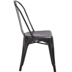 Honeybloom Idris Black Metal Dining Chair Good Quality