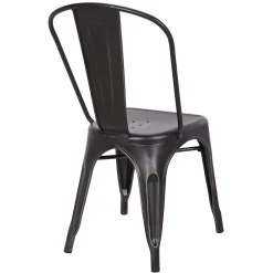 Honeybloom Idris Black Metal Dining Chair Good Quality