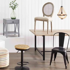 Honeybloom Idris Black Metal Dining Chair Good Quality