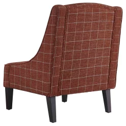 Honeybloom Kayson Paprika Plaid Accent Chair Low Price