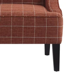 Honeybloom Kayson Paprika Plaid Accent Chair Low Price