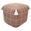 Honeybloom Shiva Brown Woven Pouf Flash Sale