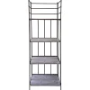 63In. Metal Baker Rack With Folding Wood Top Shelves Featured