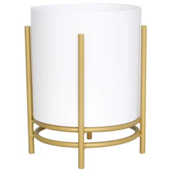 9.5In Metal Planter Stand White Clearance
