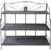 40In. Rustic Metal Rack With Folding Wood Top Shelves Outlet