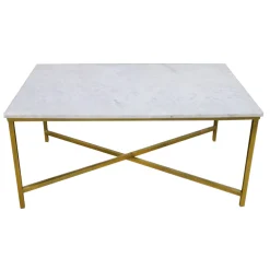 Isabella Gold Coffee Table With Marble Top Discount Online