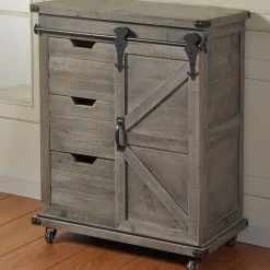 Jacob 3-Drawer Sliding Barn Door Cabinet Flash Sale