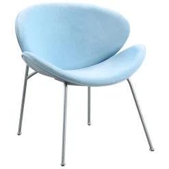 Jagger Accent Chair With Silver Metal Legs, Blue Outlet